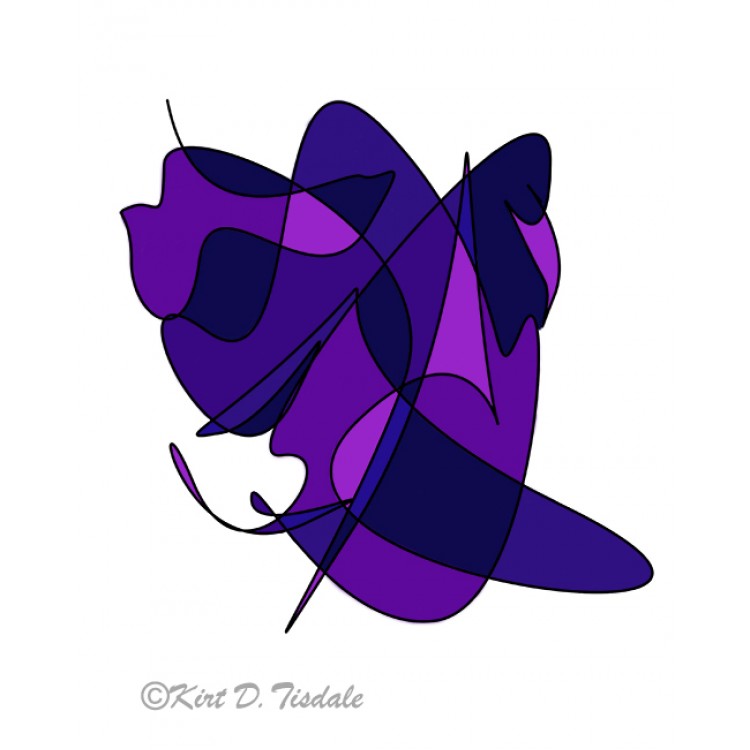 Abstract Lines And Curves In Purple And Blue