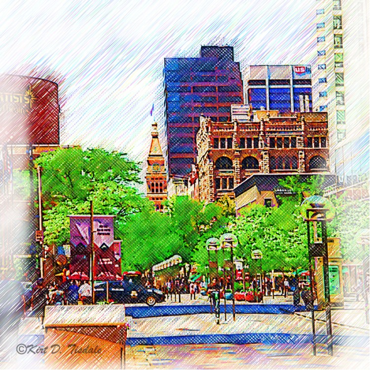 Denver Pedestrian Mall Sketched