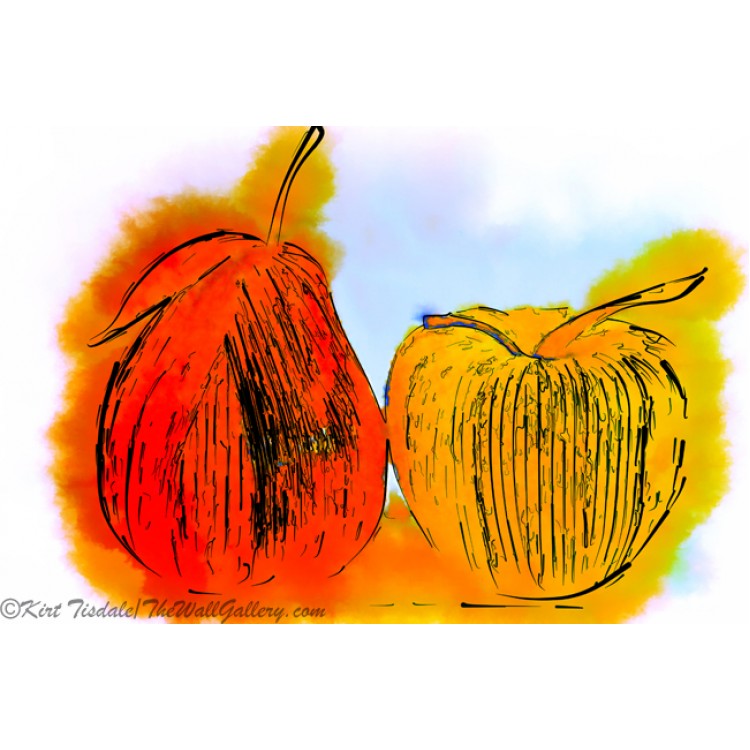 Pear And Apple Watercolor
